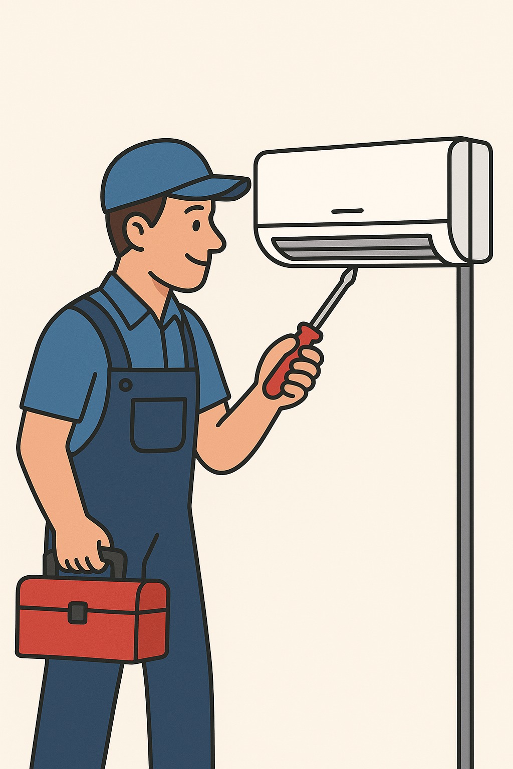 Klimaanlageninstallateur installiert Klimaanlage